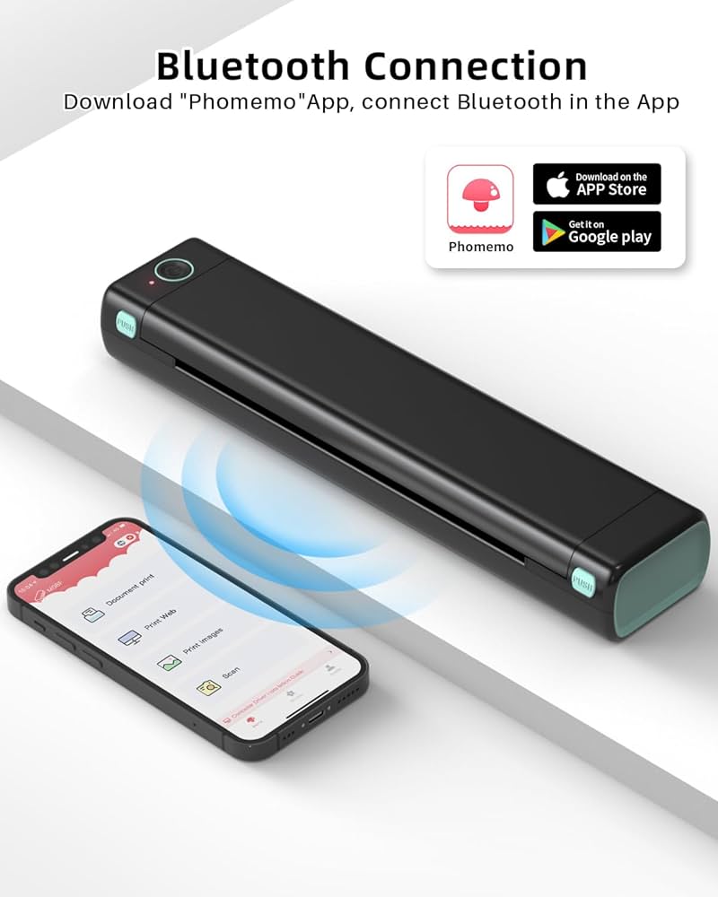 Pmo モバイルプリンター Amazon.com: Phomemo Portable Printer Wireless for Travel